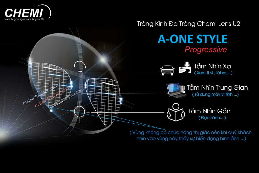 Tròng Kính Đa Tròng Chemi U2 A-One Style 1.56 - Hover